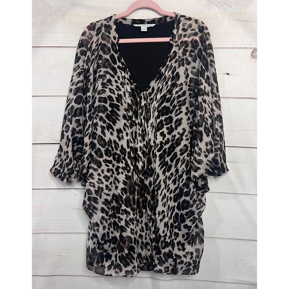 Diane Von Furstenberg Size 4 Dress Animal Print Chic Fun Flirty - Picture 1 of 7
